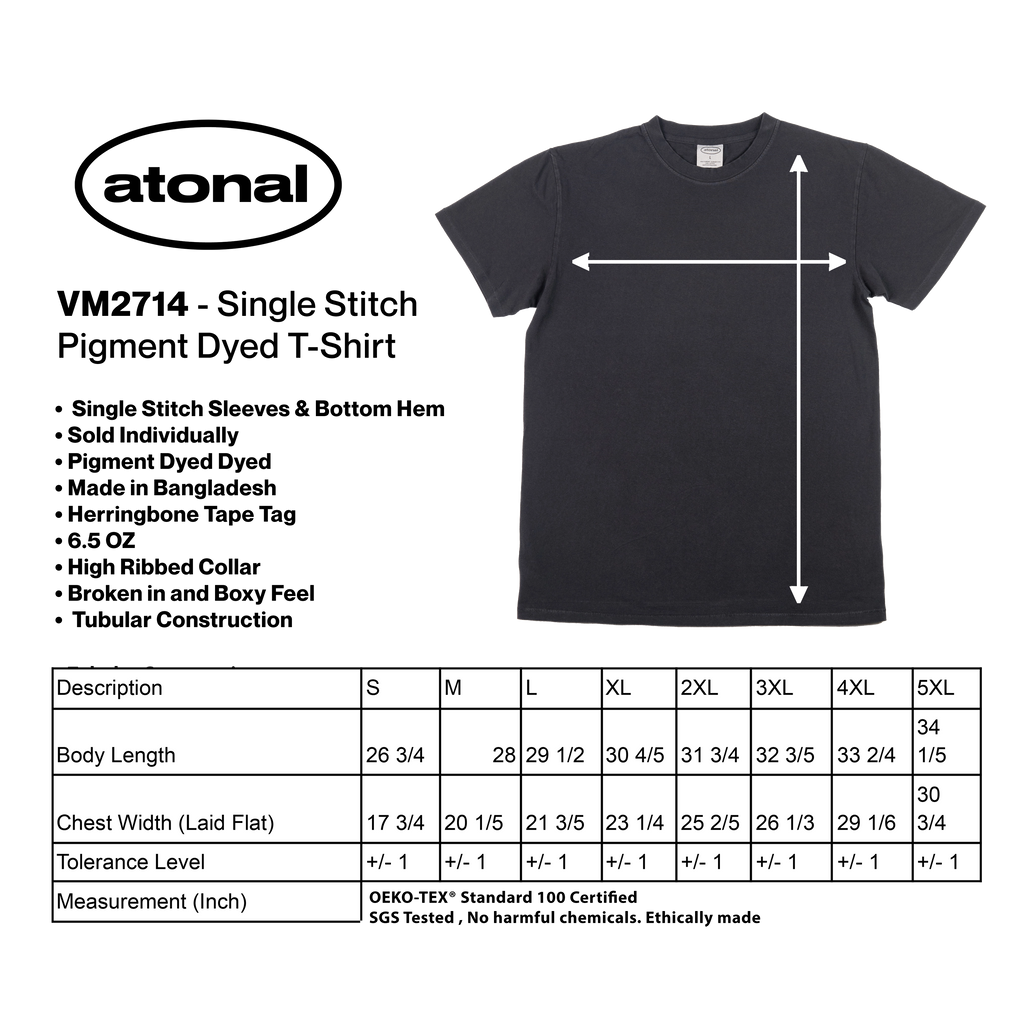 VM2714 - Single Stitch Pigment Dyed T-Shirt